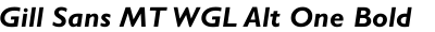 Gill Sans MT WGL Alt One Bold Italic